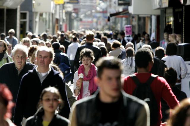 People walking in the streets of The Hague 